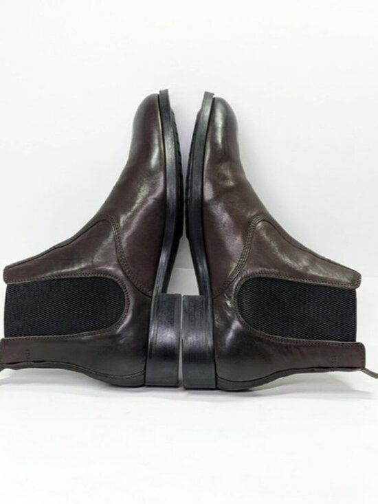AllSaints Men\'s Gus Pull On Chelsea Boots Brown Distressed Leather Size 45 main image 7